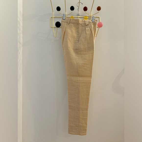 American Apparel Pleated Linen Pants in Beige - Picture 2 of 3